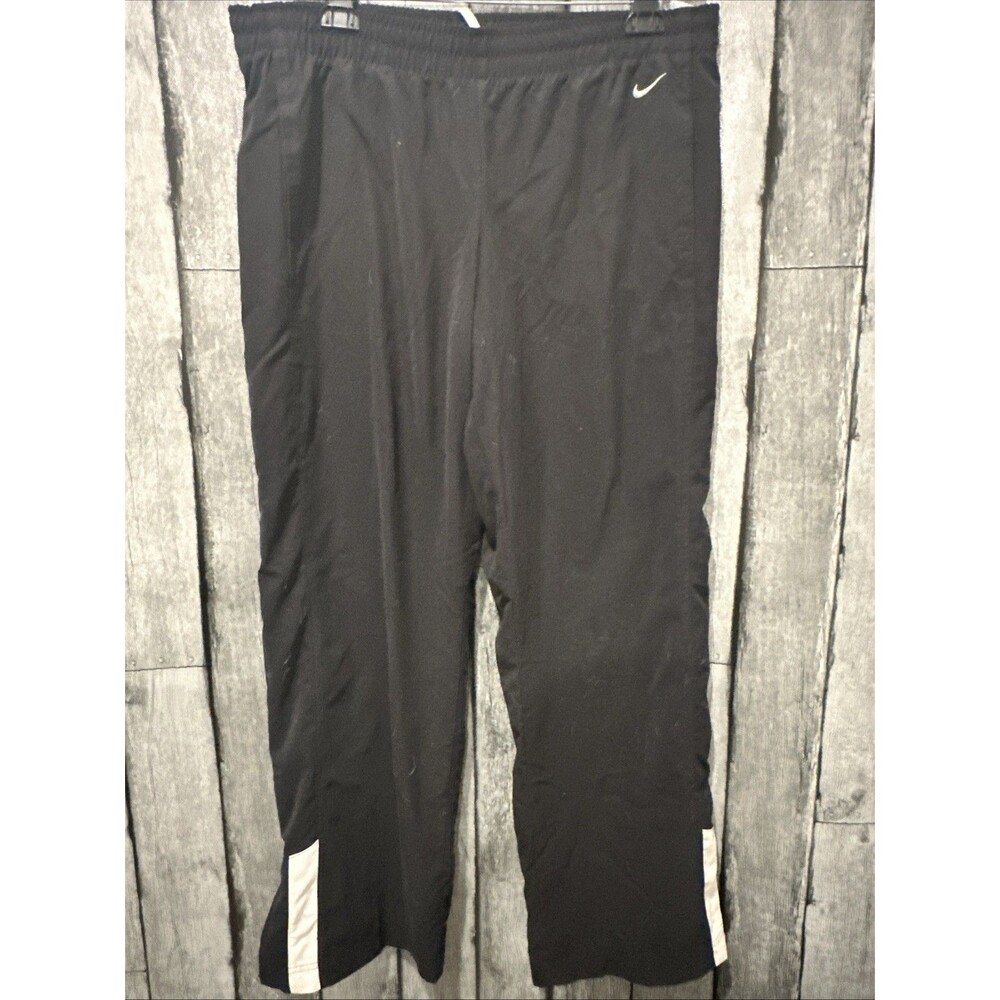 Vtg Nike Windbreaker Track Pants Black Lined Ankle Y2K XL